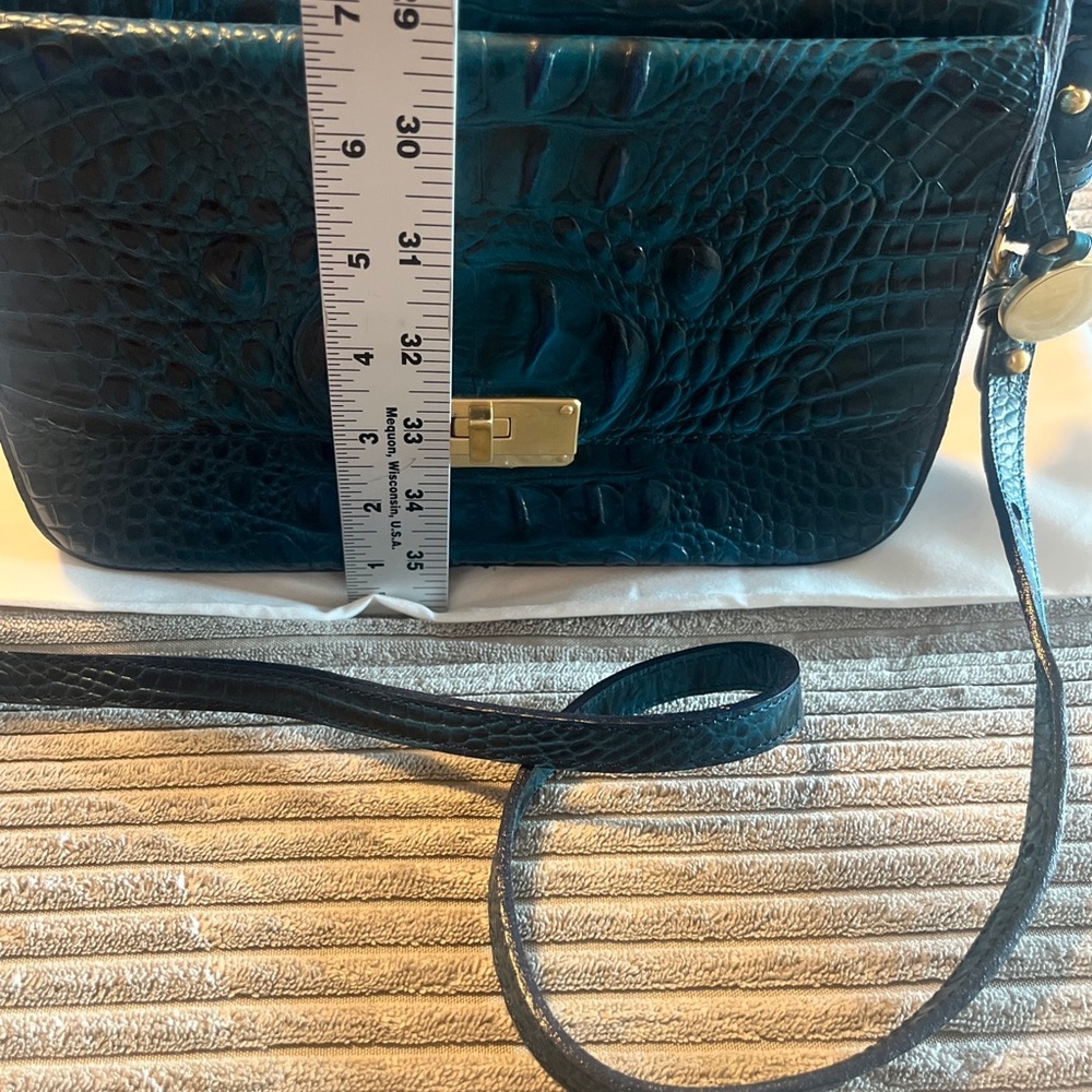 Brahmin Small Hallie Vibrant Azure  Top Handle Crossbody Bag NWOT - Picture 14 of 16